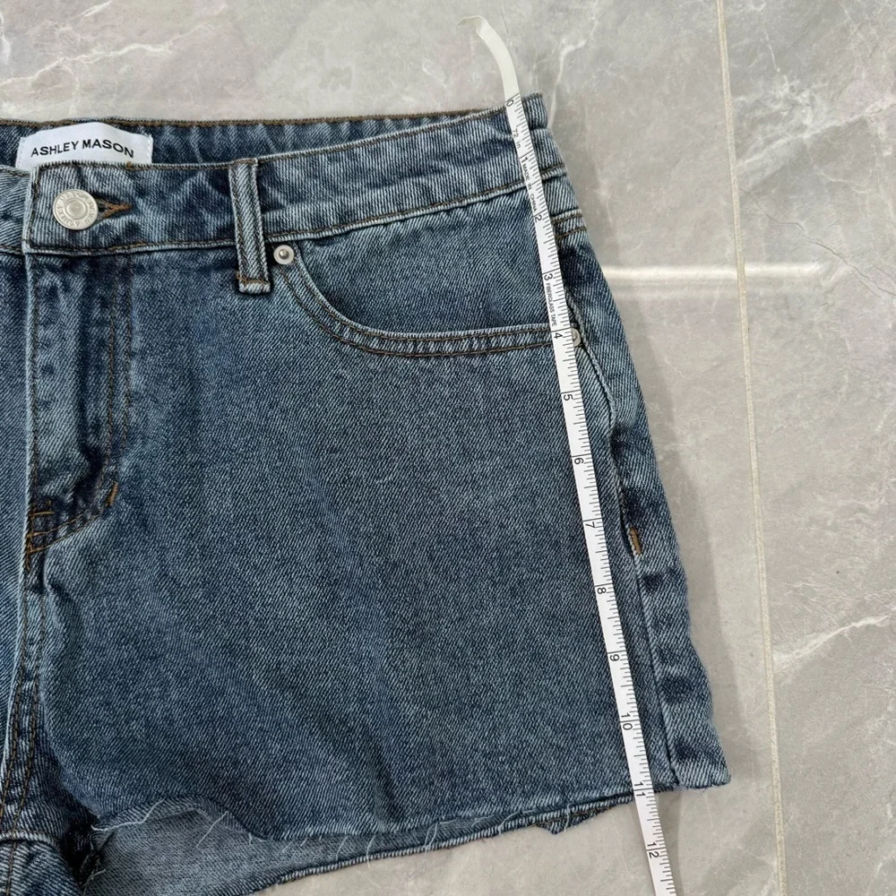Women’s Ashley Mason Denim Jean Shorts Hearts Ribbon Bow Cottagecore Size 9 / 29